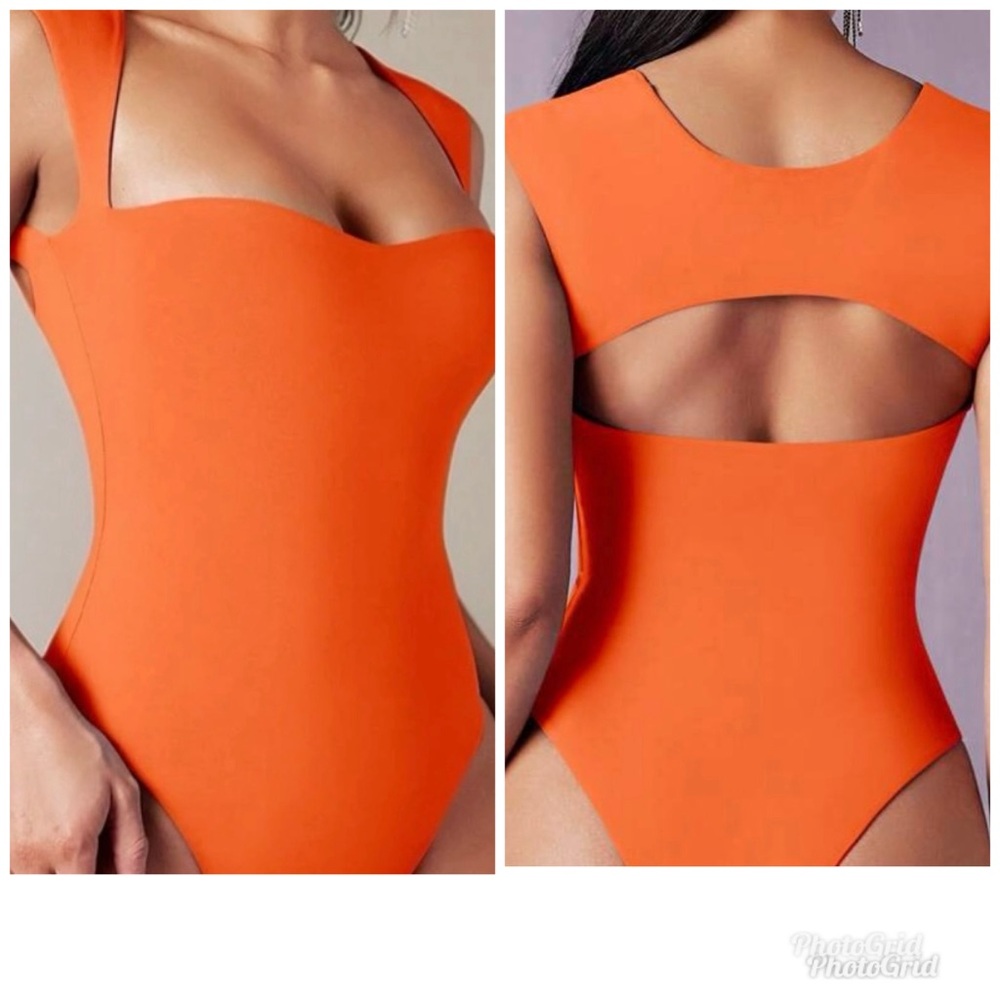 Vibrant Orange Women's Bodysuit - Size L - NEW
